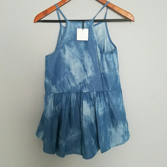 Blue denim tie-dye applique tank - Picture 4 of 8